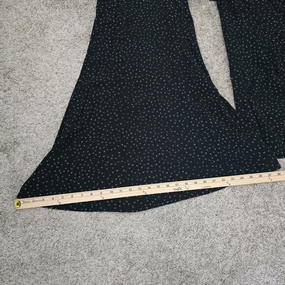 Anthropologie Skirted Wide-Leg Pants 12 Black Floral Flowy Boho Preppy Elegant - Picture 6 of 11